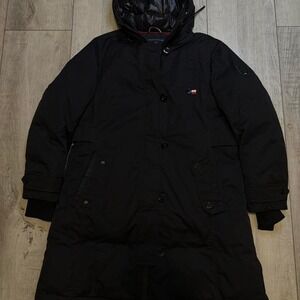 Women's Tommy Hilfiger black puffer coat with hood WOMEN SIZE S